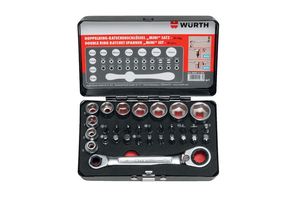 WURTH HYLSNYCKELSATS 1/4" 31-DELAR