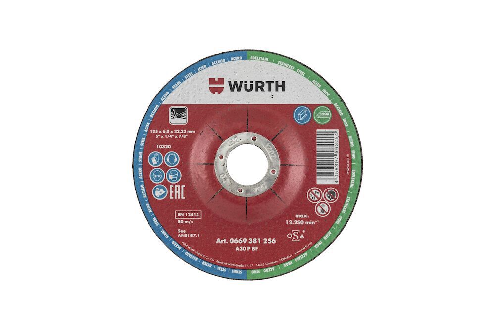 WURTH NAVRONDELL STÅL/ROSTFR 125X6