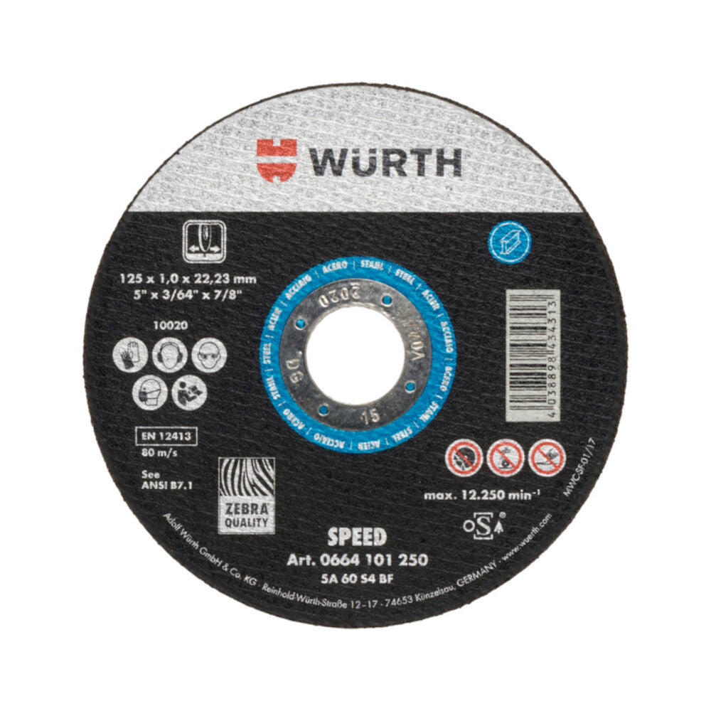 WURTH KAPSKIVA SPEED BLÅ 125X2,0/22