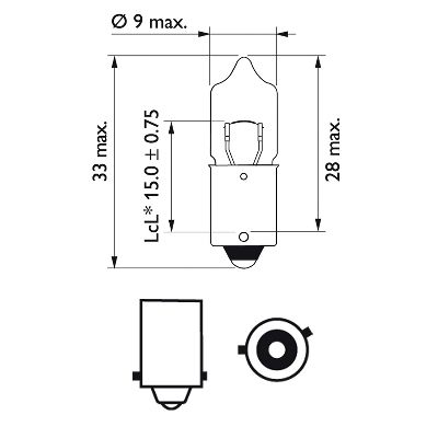 Blinkerslampa Philips H6W, 12V 6W BAX9s