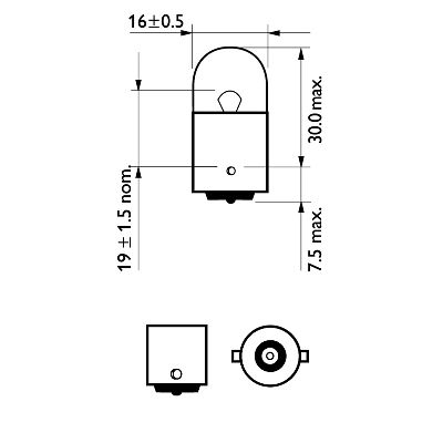 Blinkerslampa Philips R10W 12V 10W BA15s