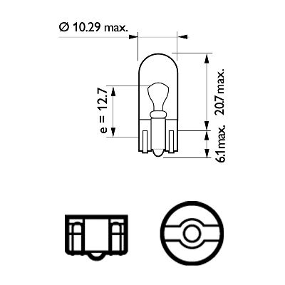 Blinkerslampa Philips W5W, 12V 5W W2,1x9,5d