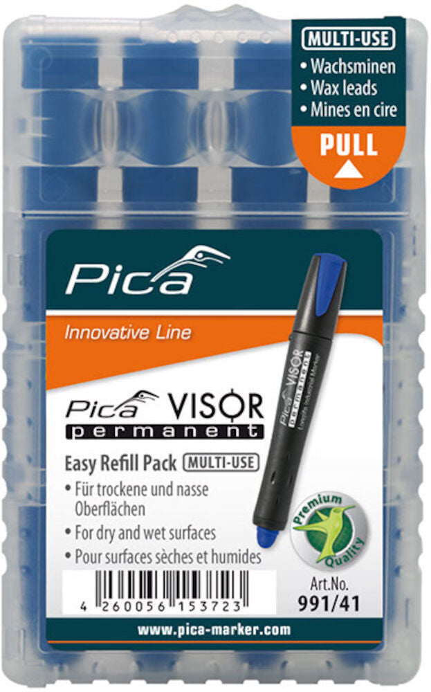 WURTH MÄRKKRITOR REFILL BLÅ.4-PACK
