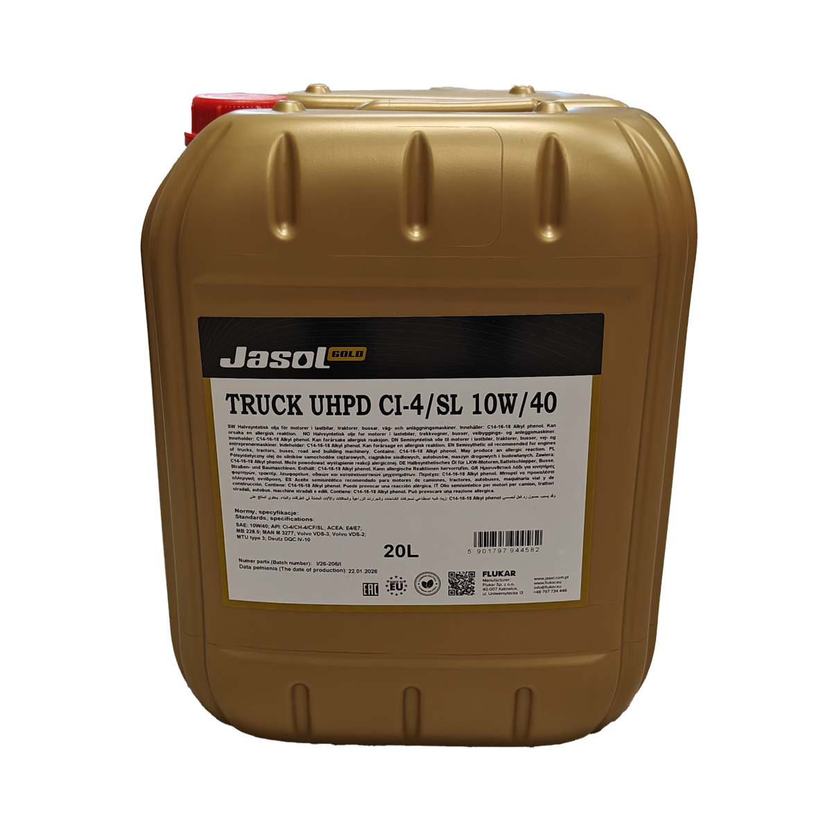 JASOL GOLD Truck UHPD CI-4/SL 10W/40, 20 liter