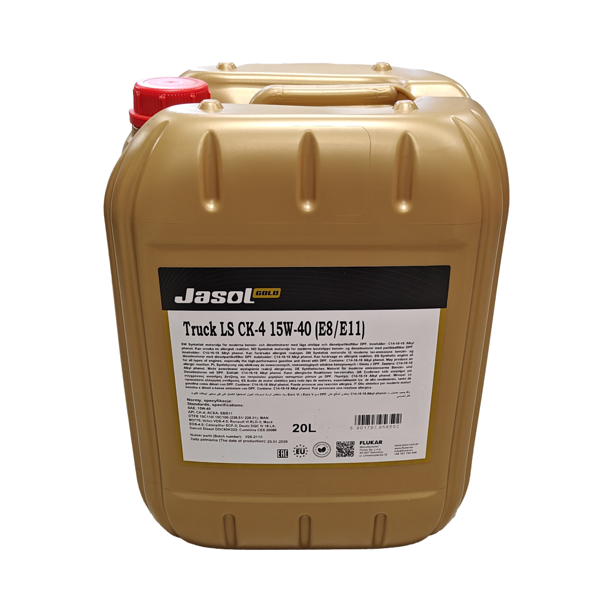 JASOL Gold Truck LS CK-4 15W-40 (E8/E11), 20L