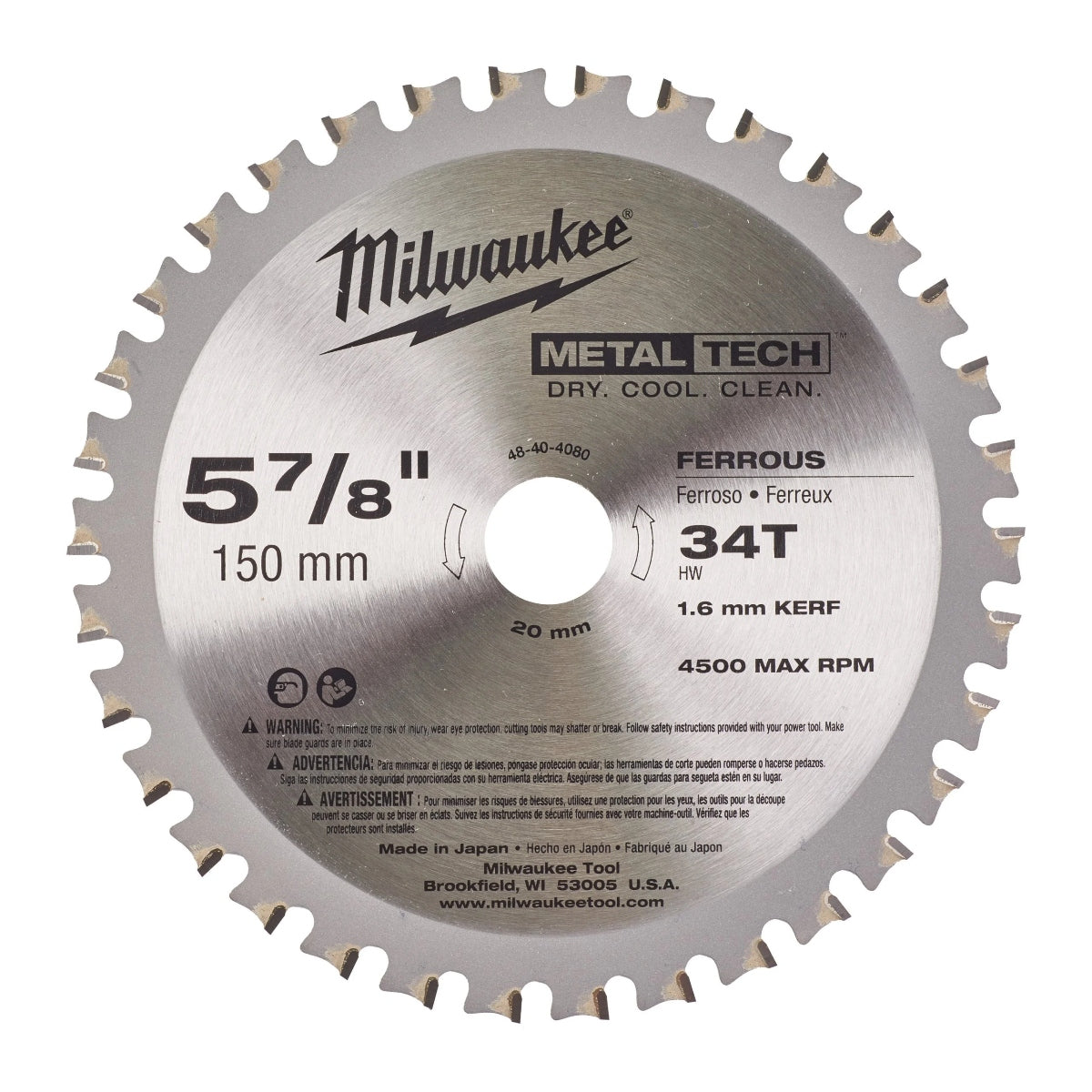 Milw CIRKELSÅGKLINGA METALL 150mm/20mm/34T