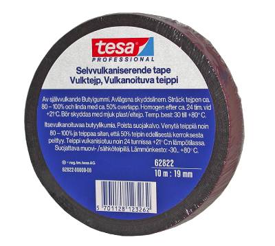 TESA VULKTEJP 62822 19MMX10M SVART