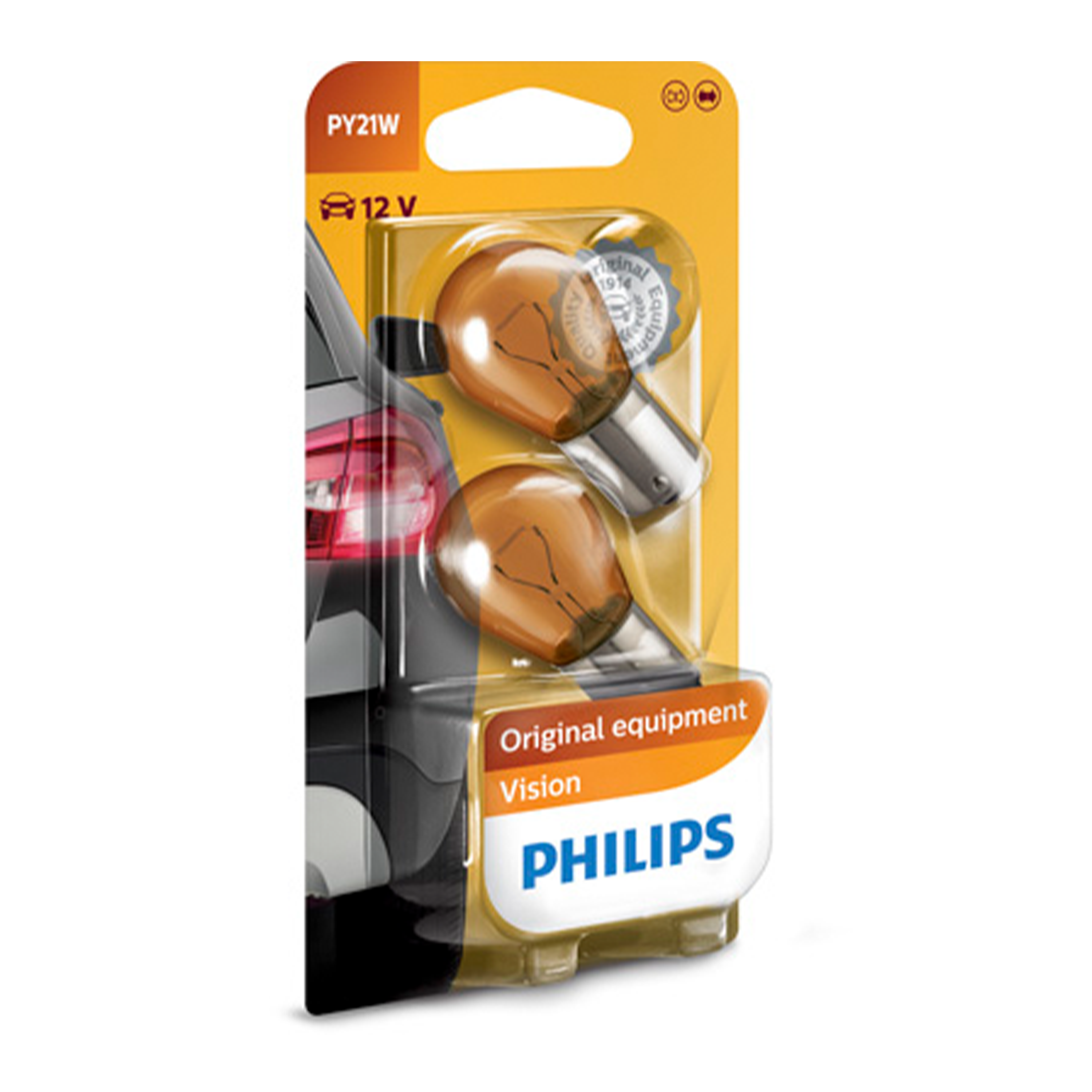 Blinkerslampa Philips Vision PY21W Gul, 12V 21W BAU15s, 2-pack