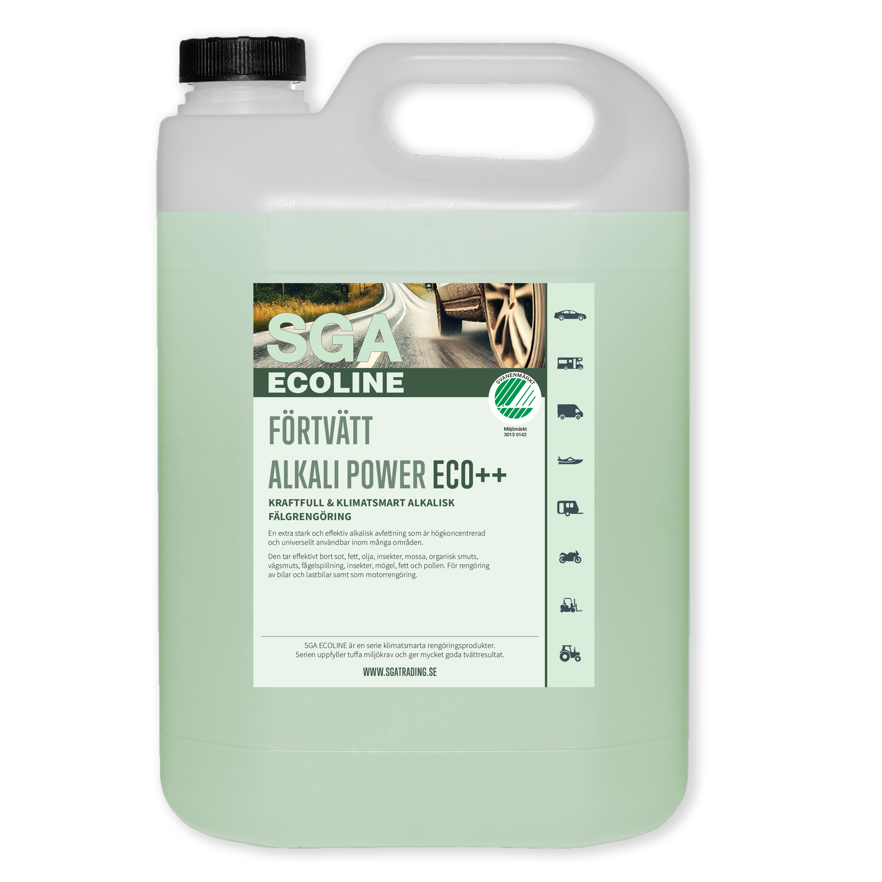 Svanenmärkt SGA Ecoline Förtvätt Alkali Power ECO++, 5 Liter