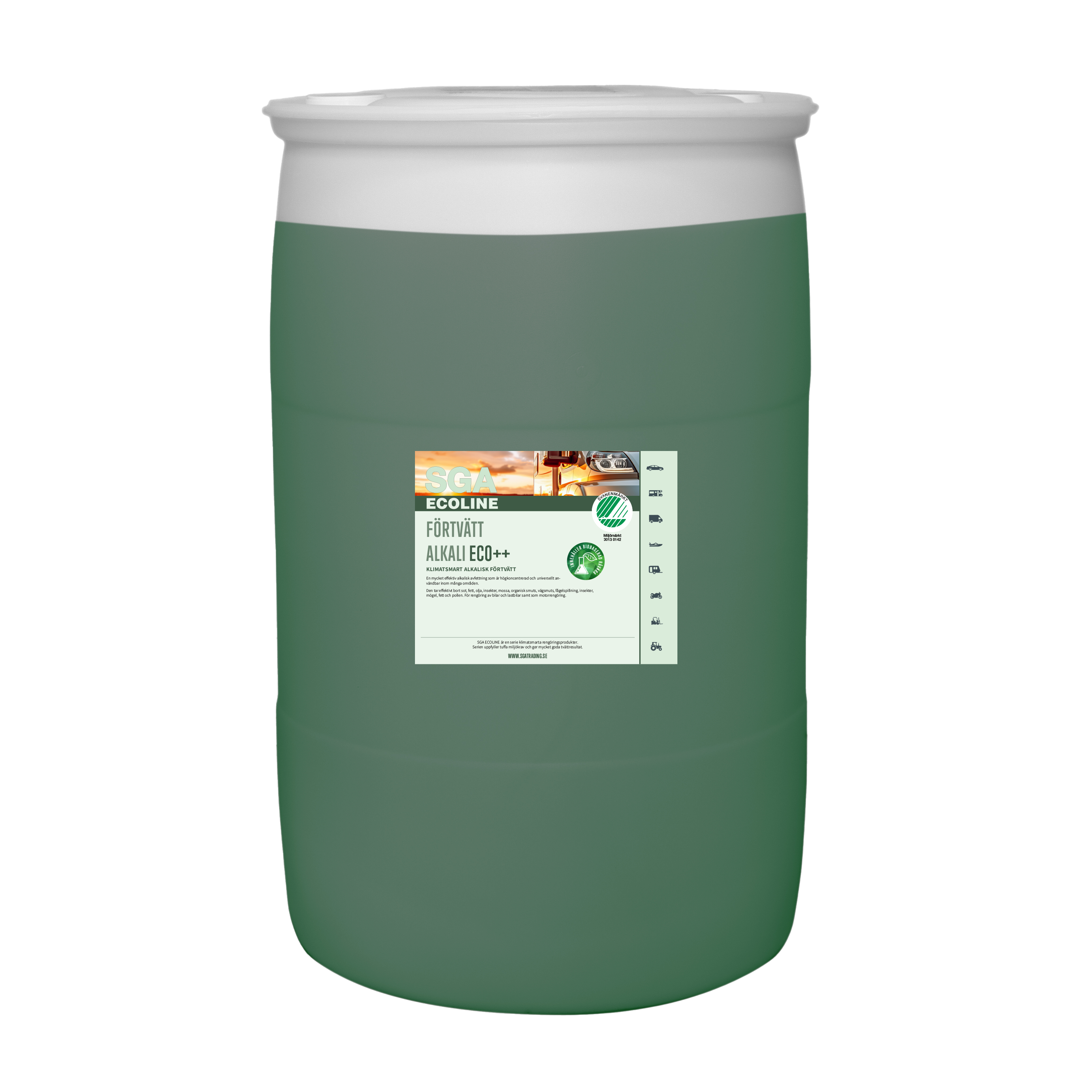 Svanenmärkt SGA Ecoline Förtvätt Alkali ECO++, 200 Liter