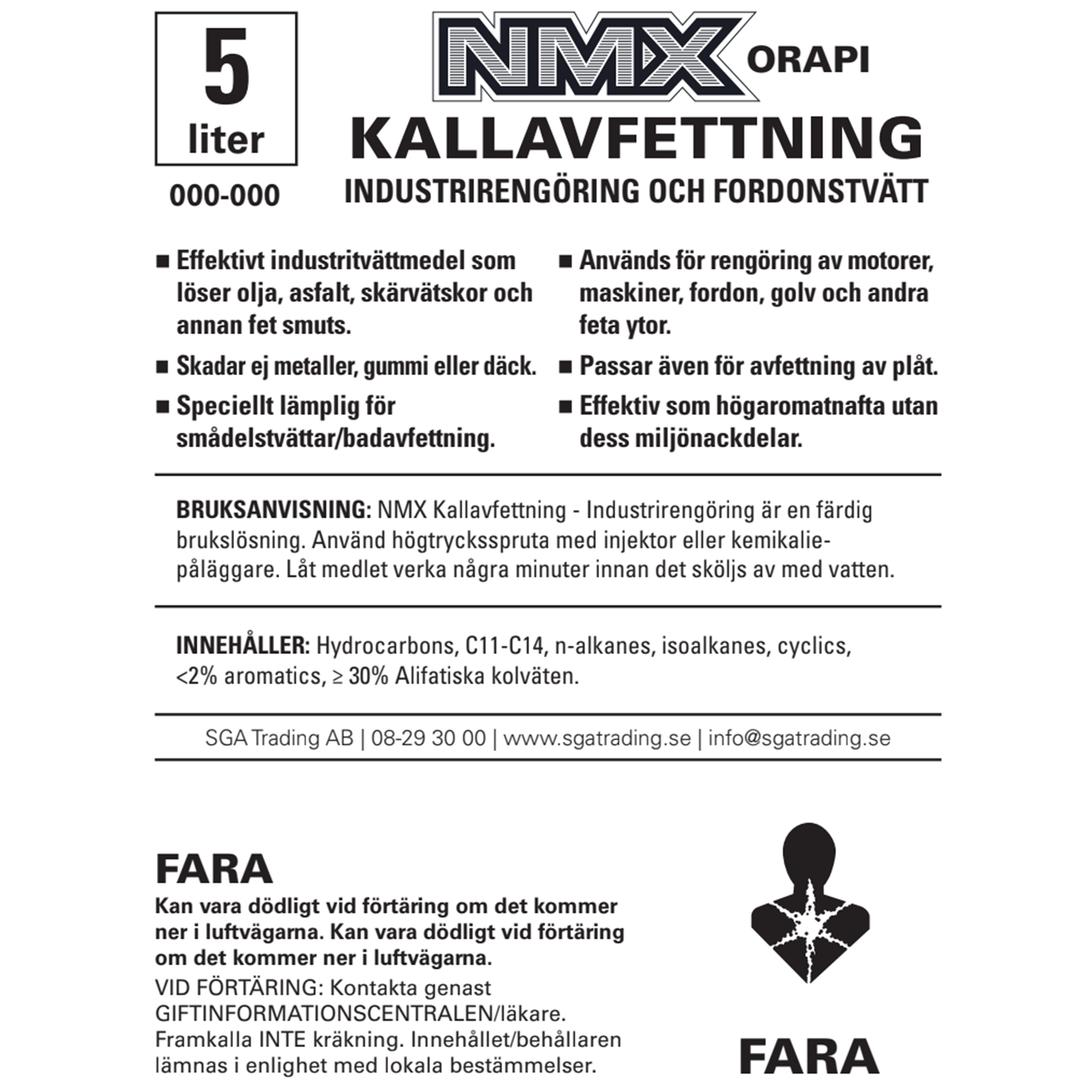 Kallavfettning & tjärlösare ORAPI NMX Kallavfettning