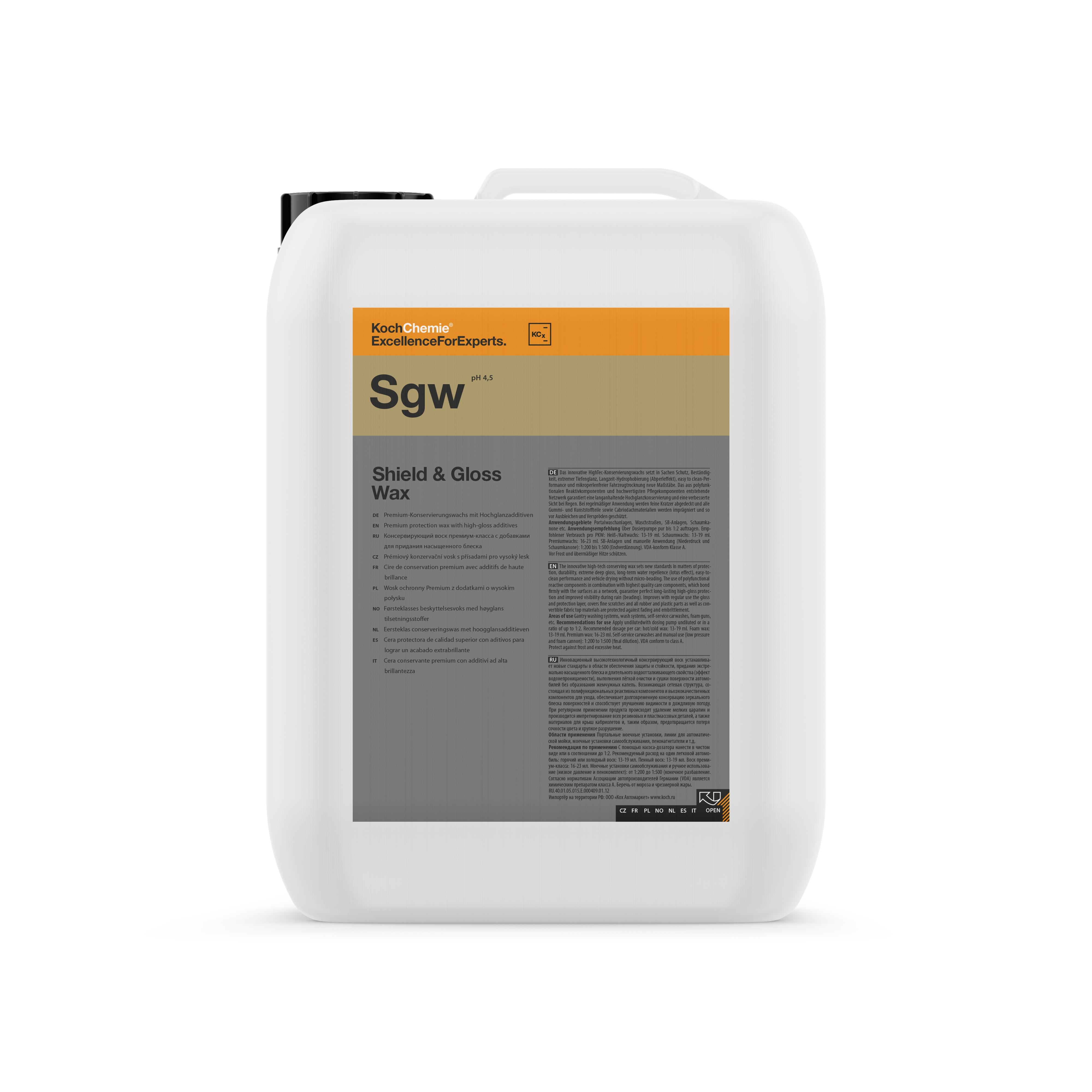 Snabbförsegling koncentrat Koch-Chemie Shield & Gloss Wax, 10L
