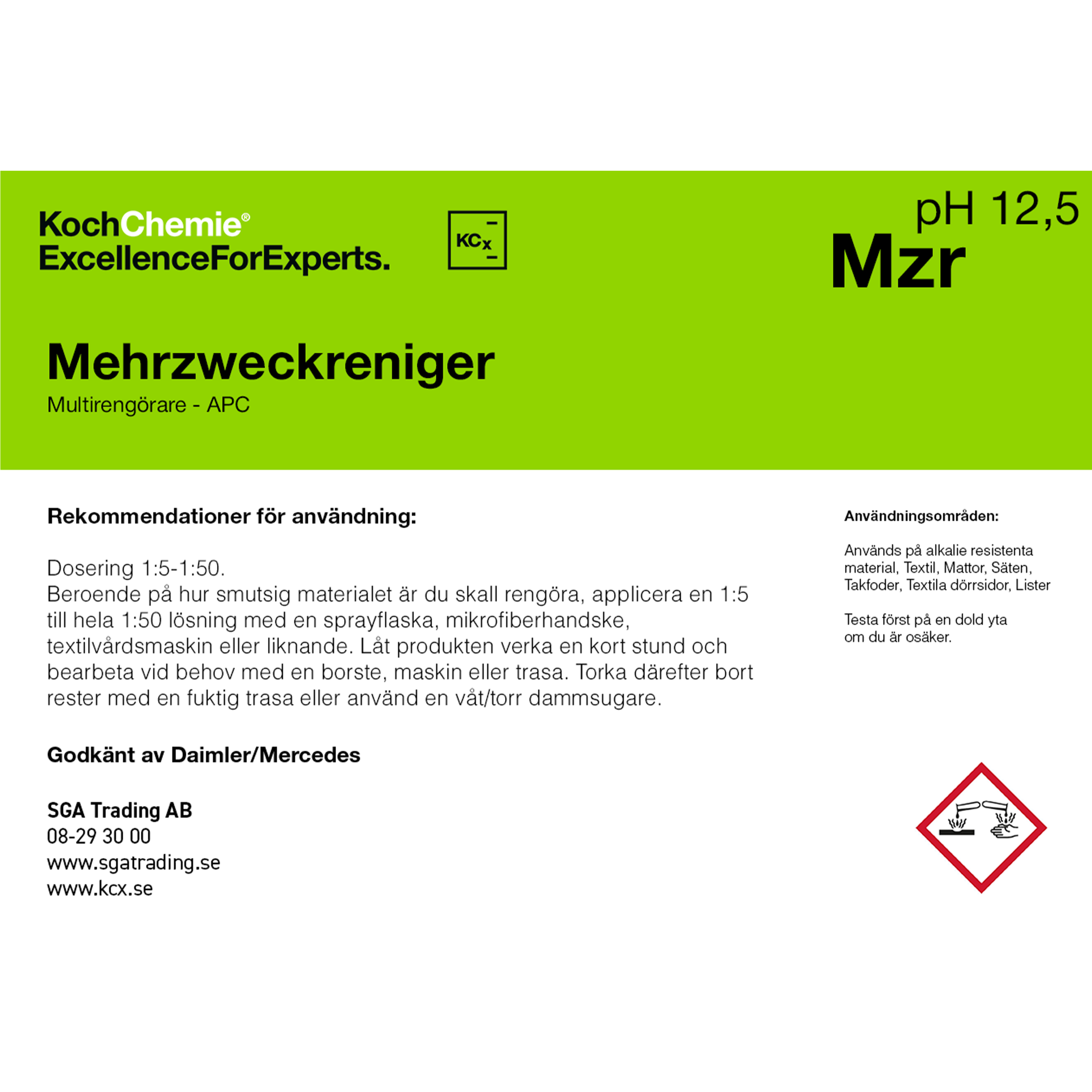 Koch-Chemie Etikett för Tomflaska