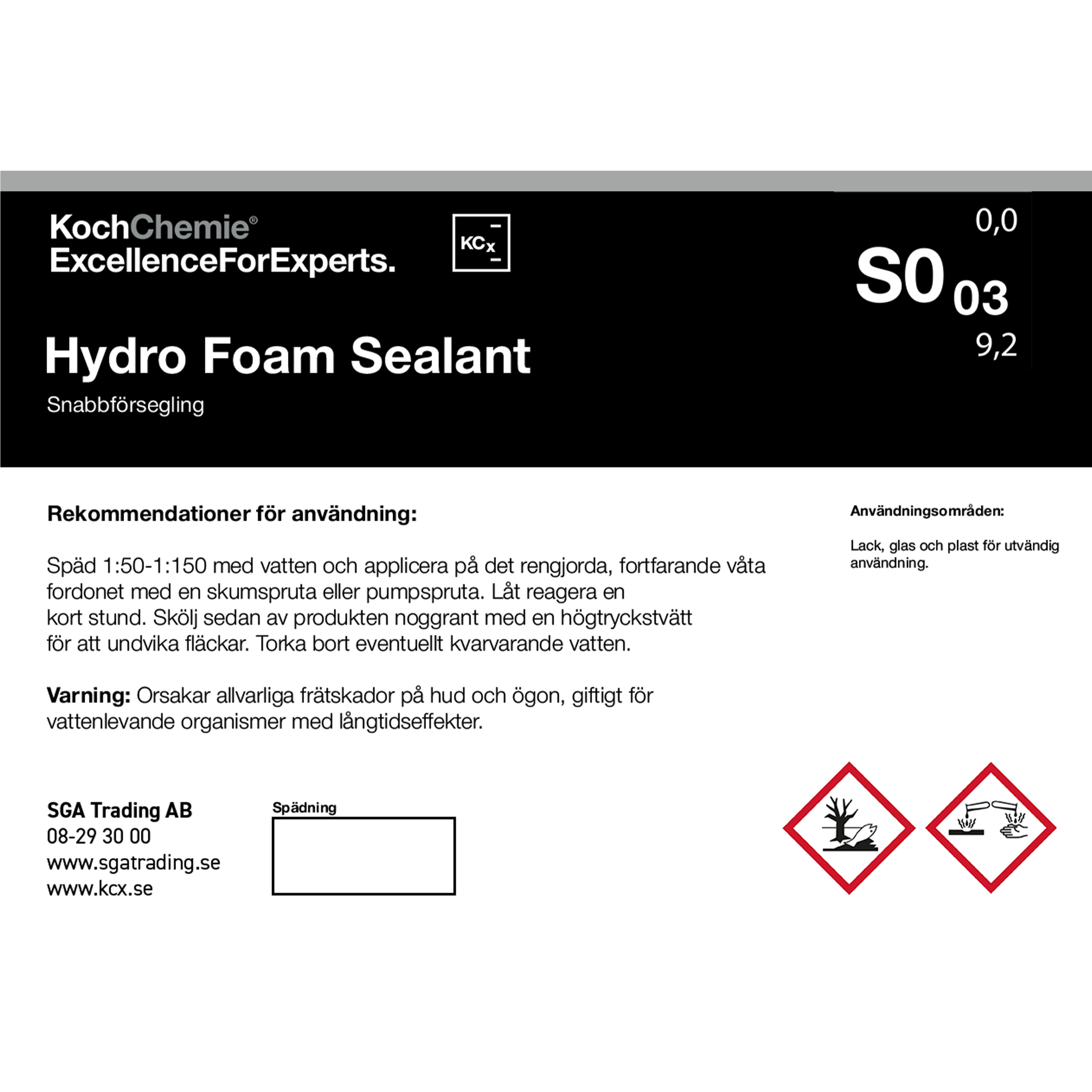 Koch-Chemie Etikett för Tomflaska