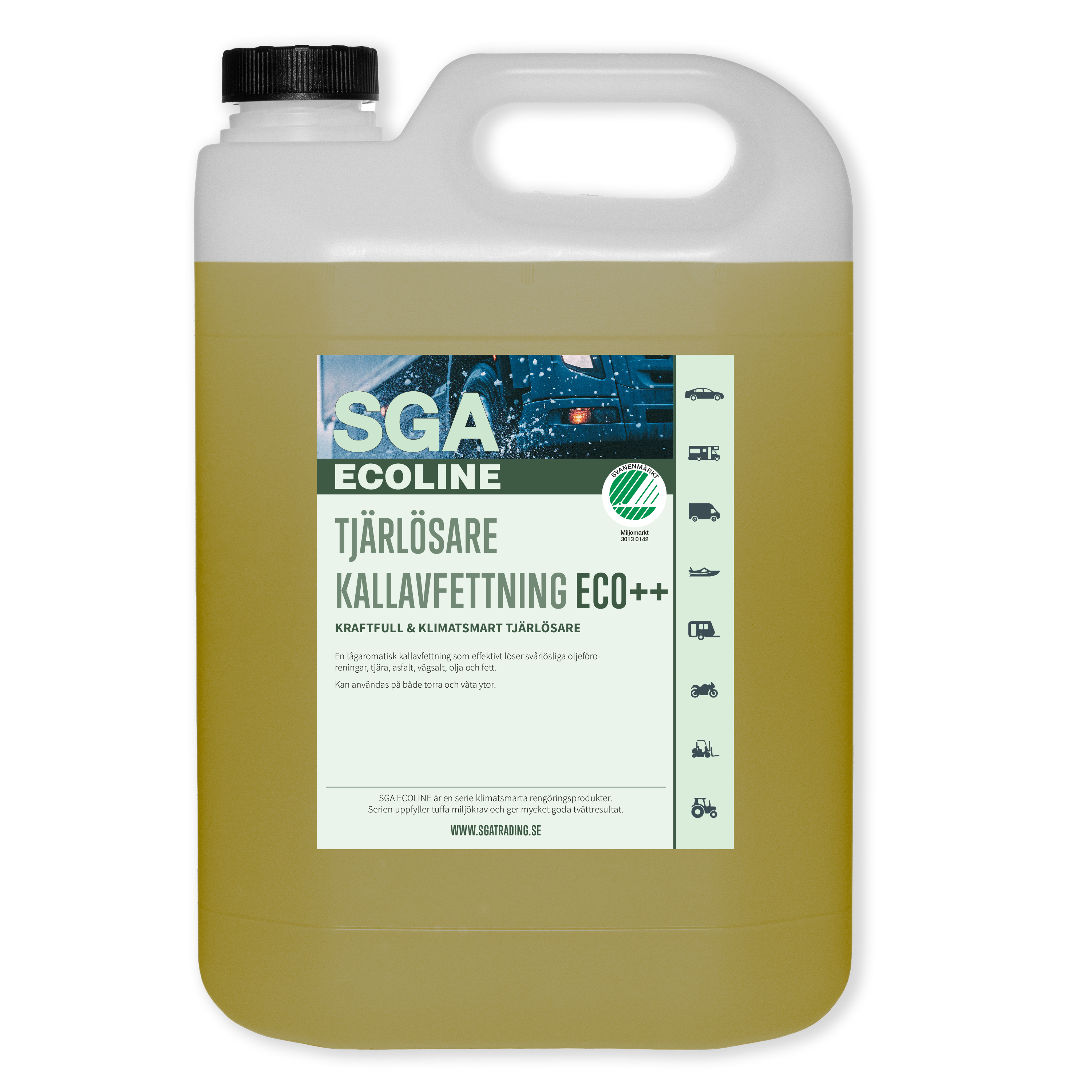 Svanenmärkt Kallavfettning SGA ECOLINE Tjärlösare Kallavfettning ECO++, 5 Liter