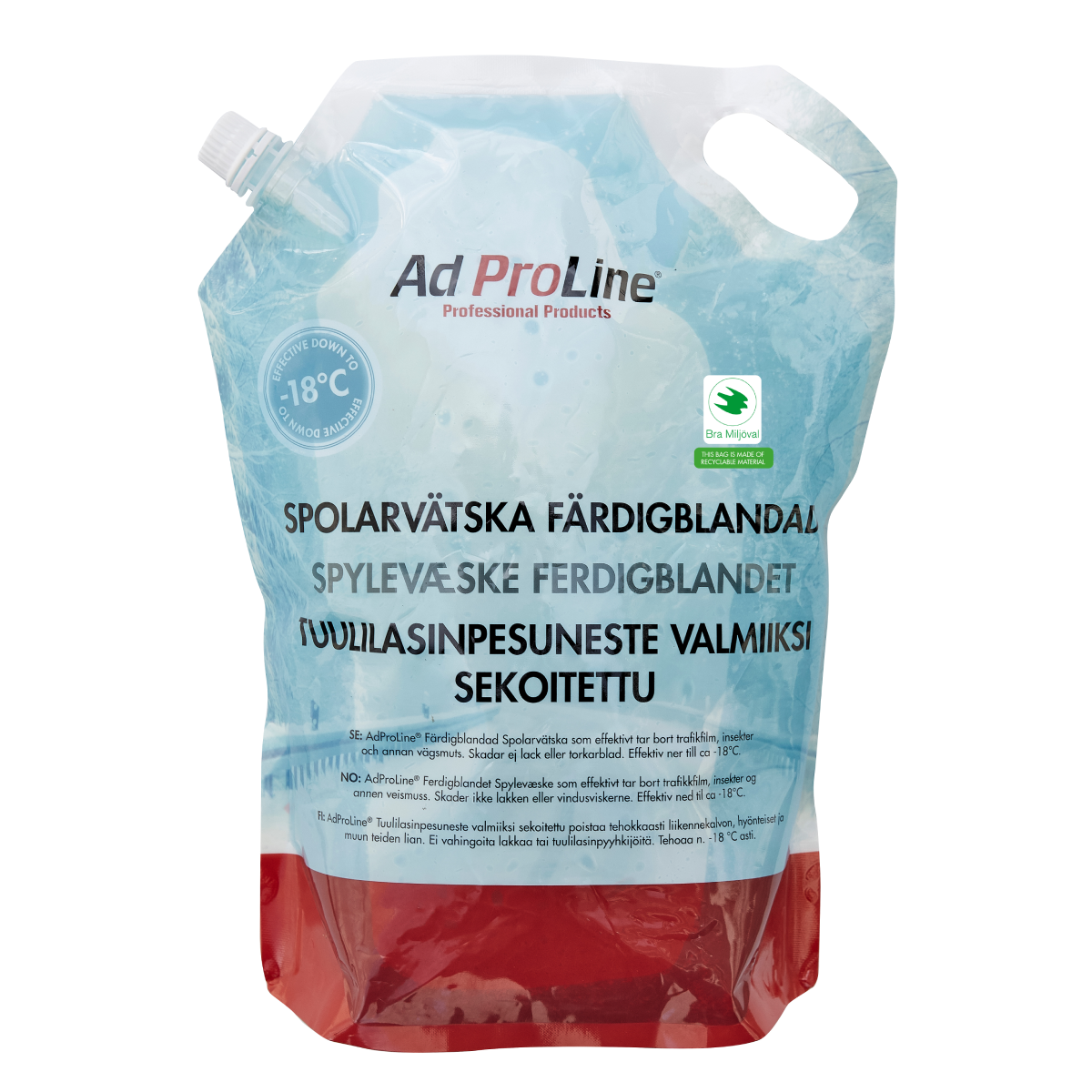 AdProLine Spolarvätska Färdigblandad -18°C, Påse 3L